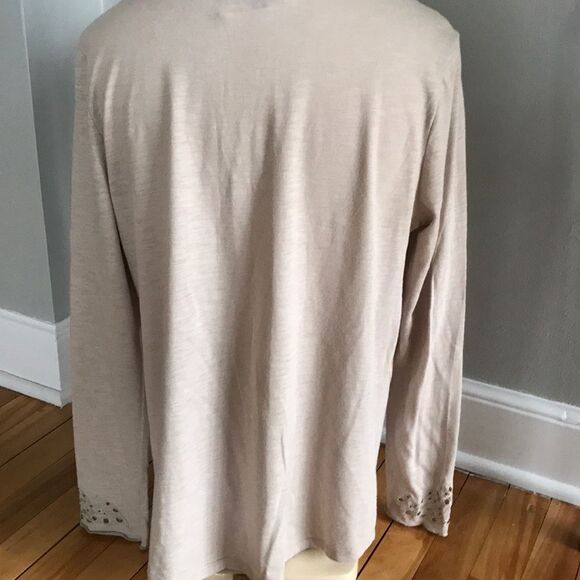 RETO-ology camel cutout edges long sleeve top, M - Picture 5 of 5